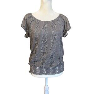 Vtg y2k Lavish Peplum Lace Top Feminine Whimsigoth Sz M
